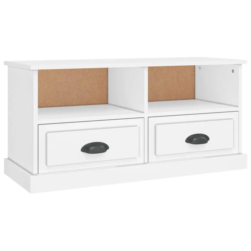 vidaXL TV-benk hvit 93x35,5x45 cm konstruert tre
