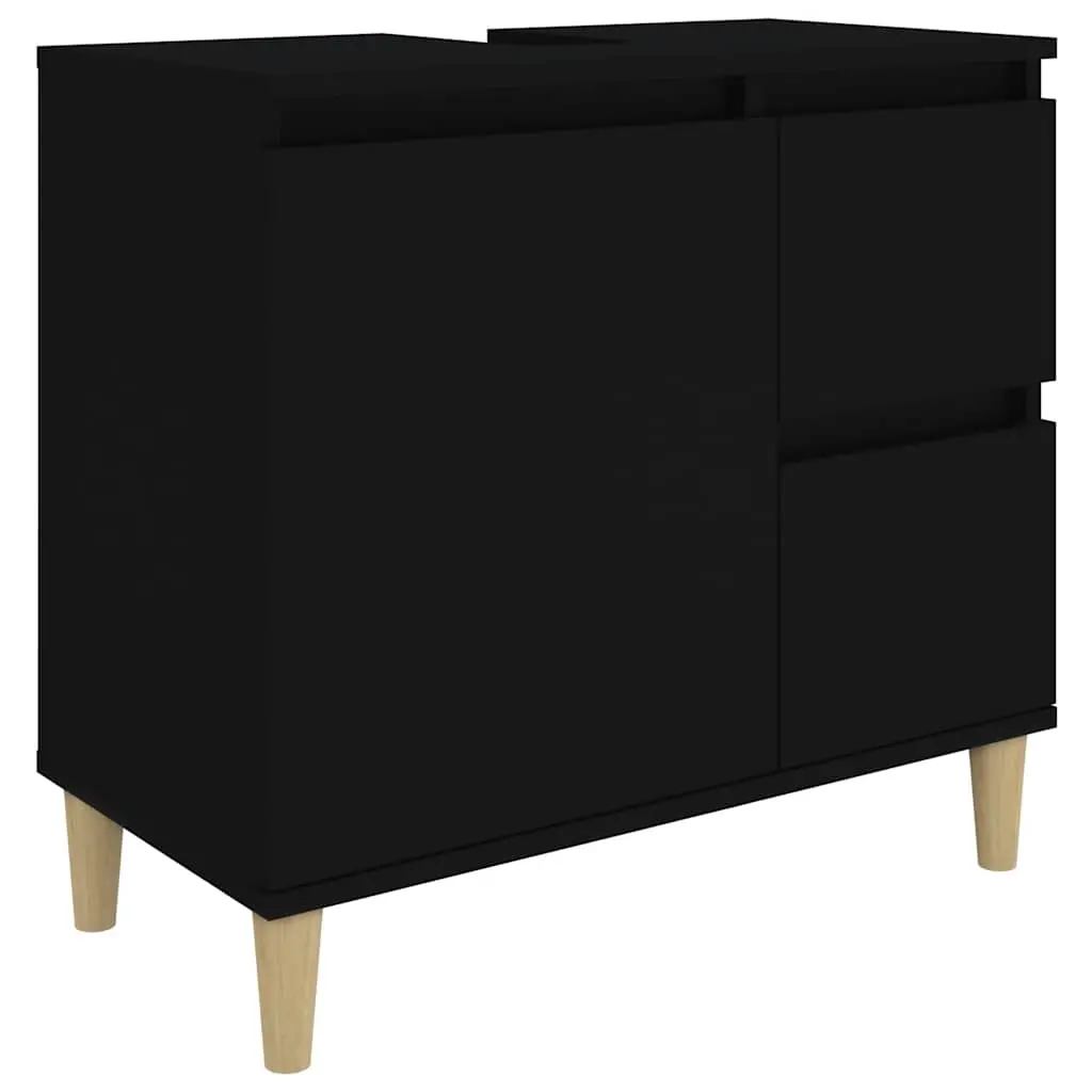 vidaXL Baderomsskap svart 65x33x60 cm konstruert tre