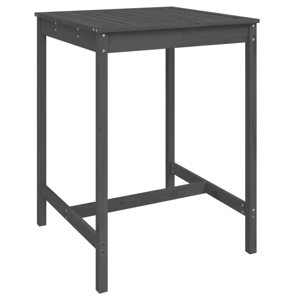 vidaXL Hagebord grå 82,5x82,5x110 cm heltre furu