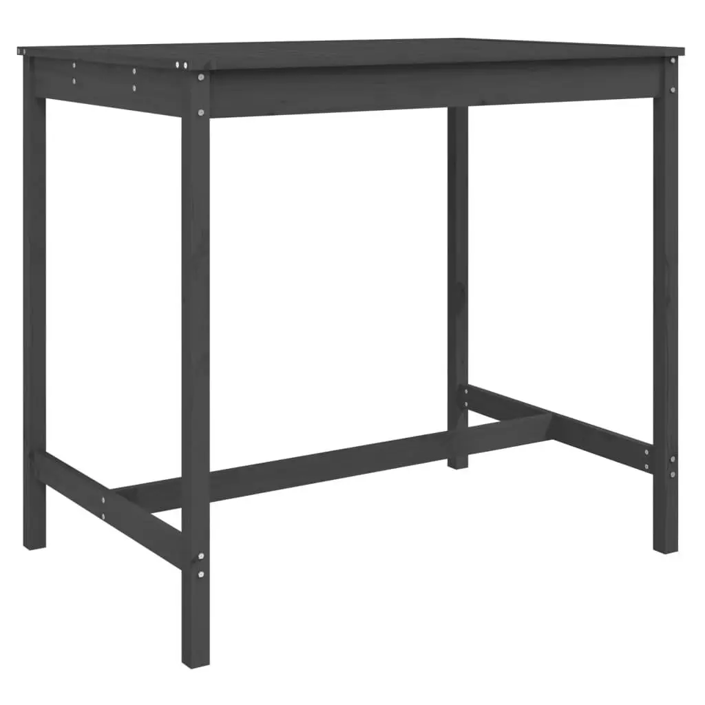 vidaXL Hagebord grå 121x82,5x110 cm heltre furu