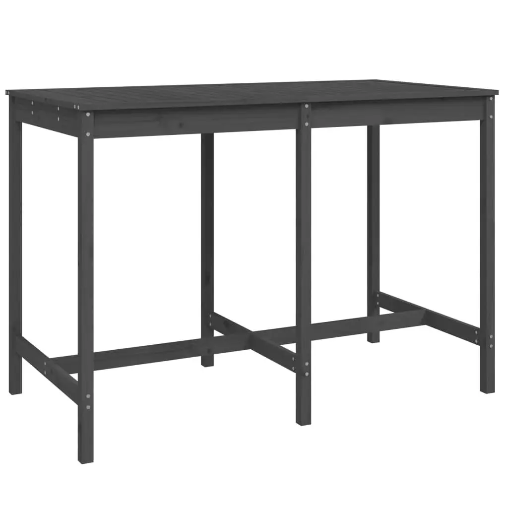 vidaXL Hagebord grå 159,5x82,5x110 cm heltre furu