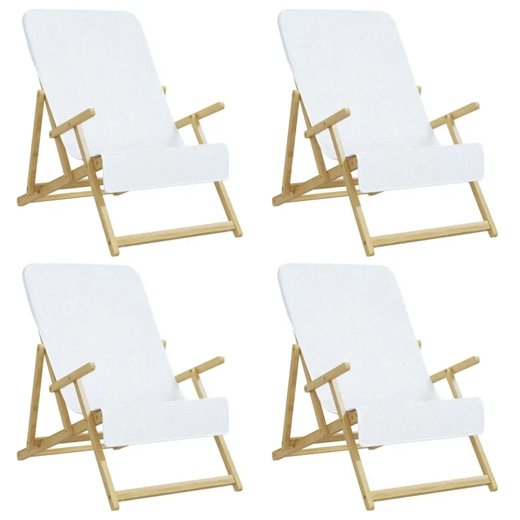 vidaXL Strandhåndklær 4 stk hvit 60x135 cm stoff 400 GSM