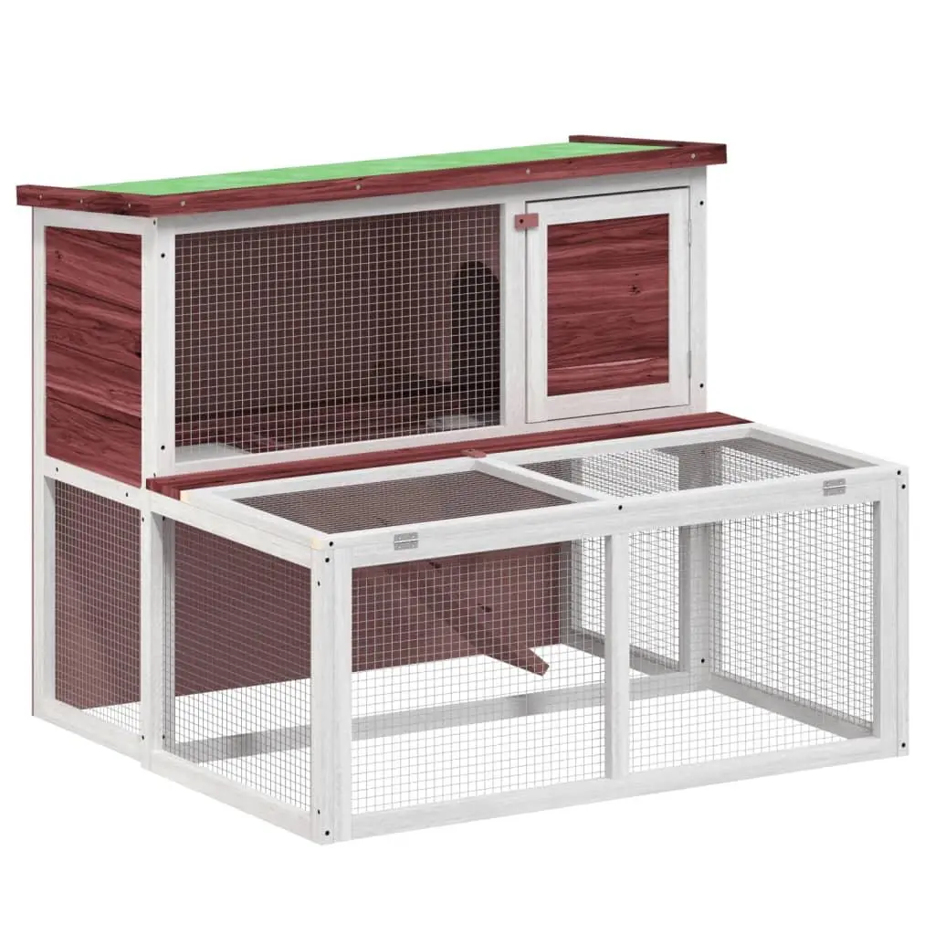 vidaXL Kaninbur mokka 102x90x84,5 cm massiv furu