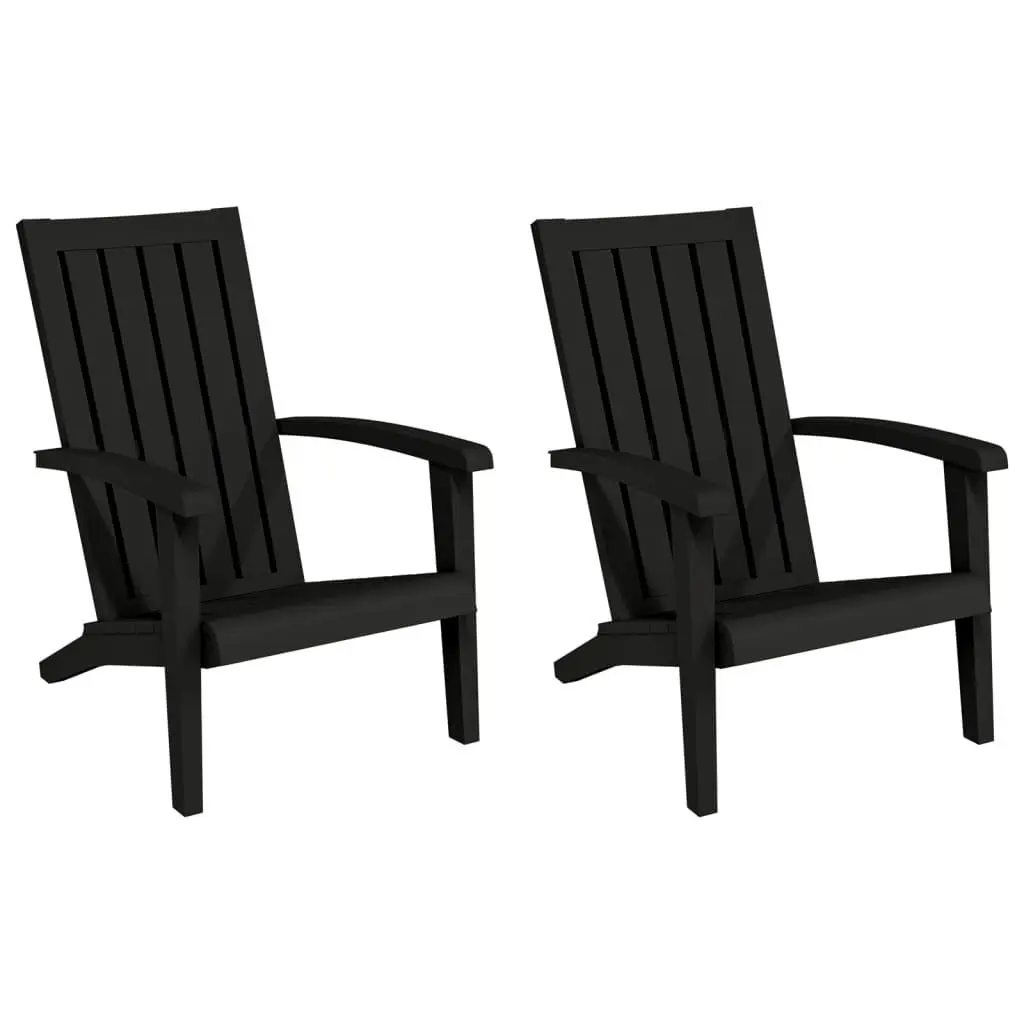 vidaXL Adirondack hagestoler 2 stk svart polypropylen