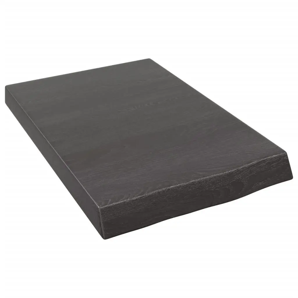vidaXL Vegghylle mørkebrun 40x60x(2-6) cm behandlet heltre eik