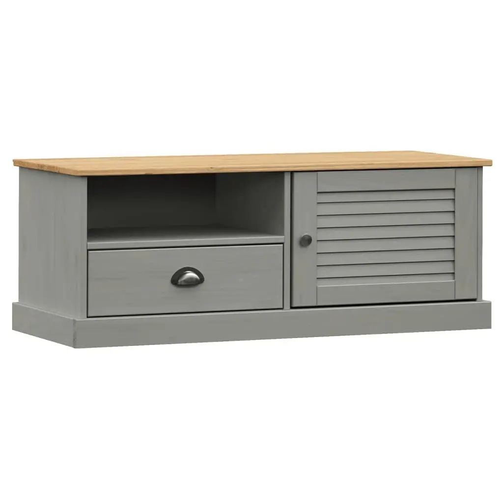 vidaXL TV-benk VIGO grå 106x40x40 cm heltre furu