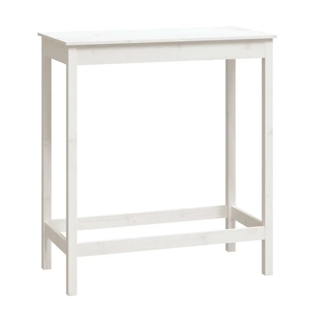 vidaXL Barbord hvit 100x50x110 cm heltre furu