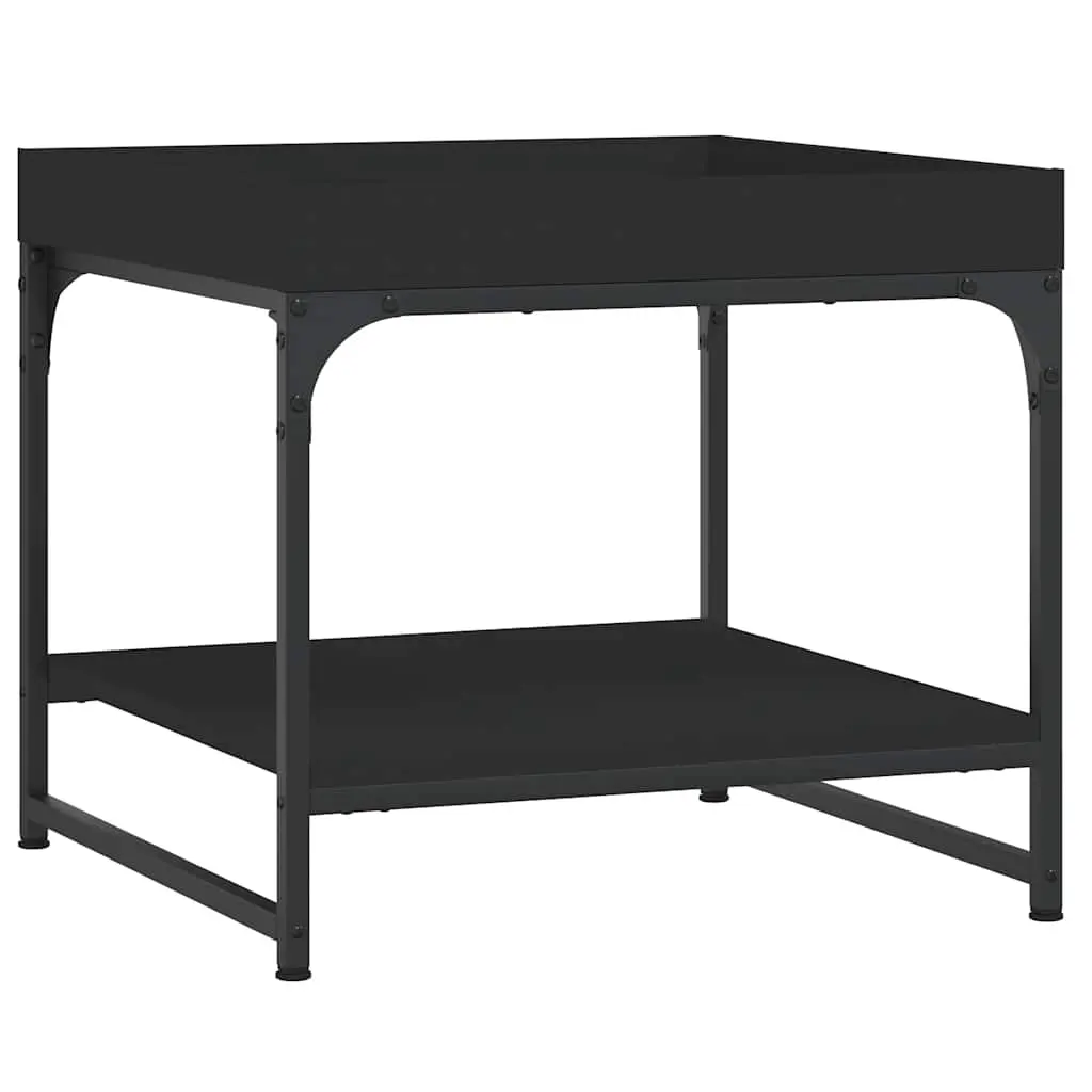 vidaXL Salongbord svart 49,5x49,5x45 cm konstruert tre