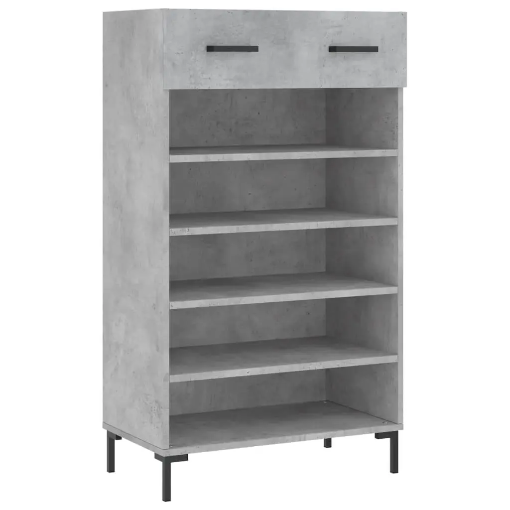 vidaXL Skohylle betonggrå 60x35x105 cm konstruert tre
