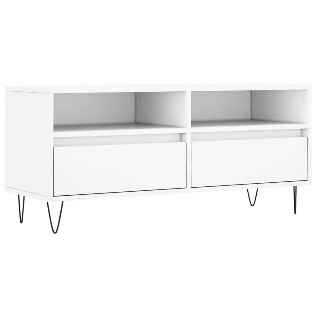 vidaXL TV-benk hvit 100x34,5x44,5 cm konstruert tre