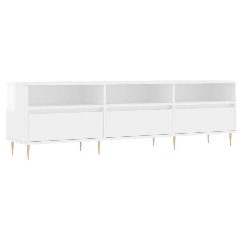 vidaXL TV-benk høyglans hvit 150x30x44,5 cm konstruert tre