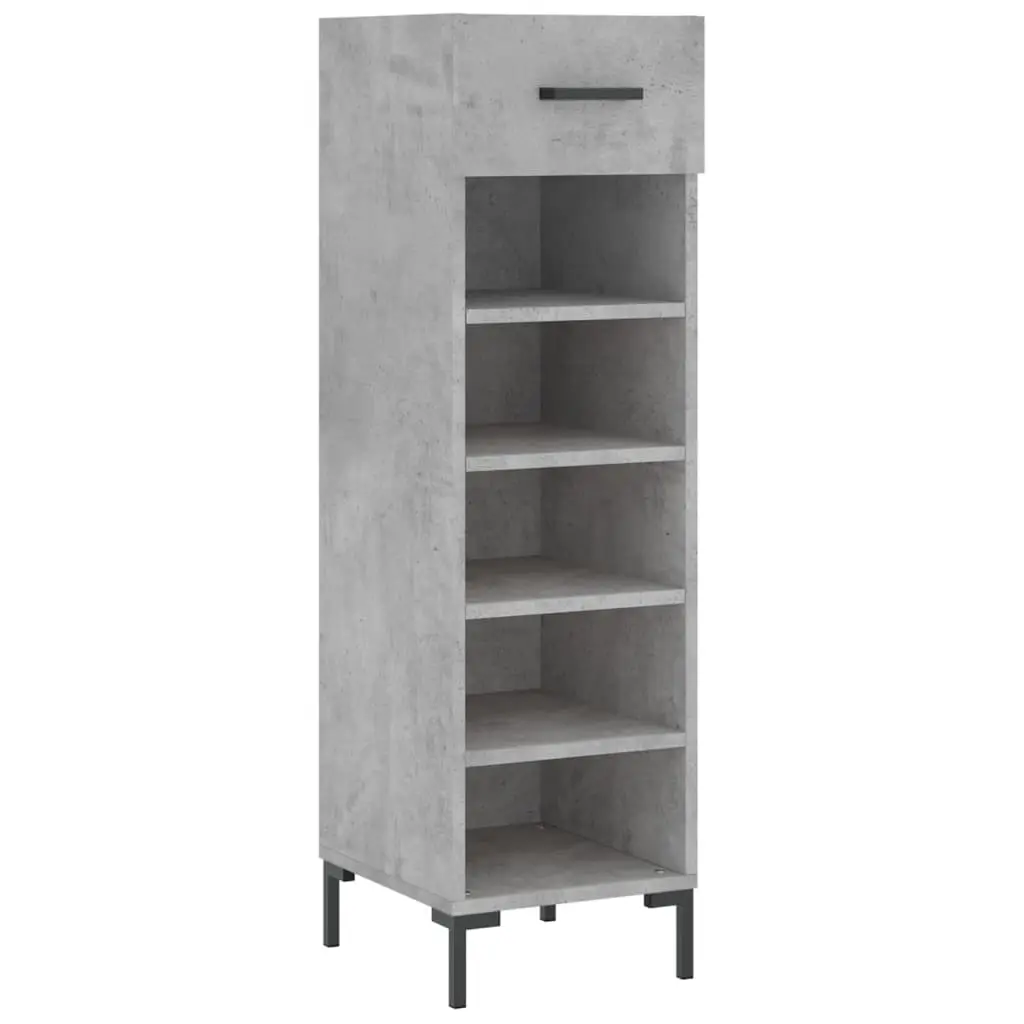 vidaXL Skohylle betonggrå 30x35x105 cm konstruert tre
