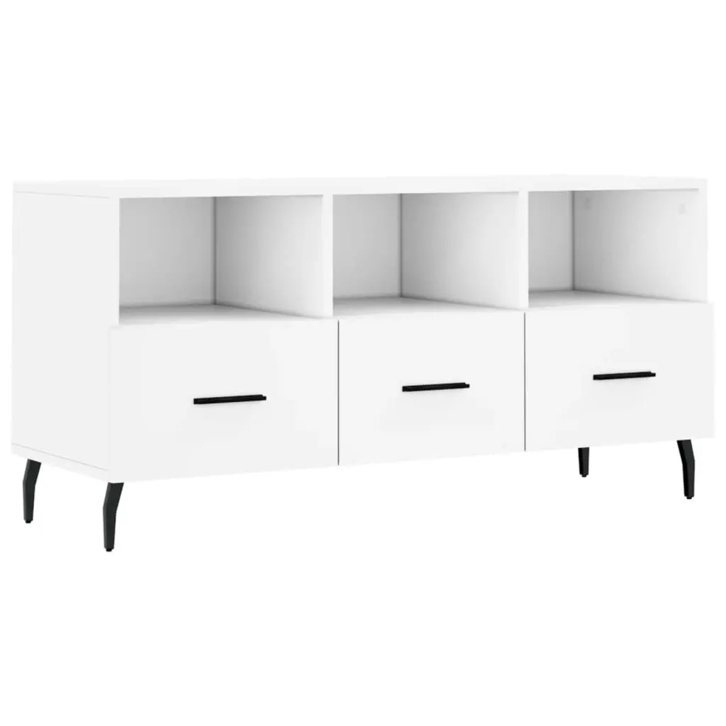 vidaXL TV-benk hvit 102x36x50 cm konstruert tre