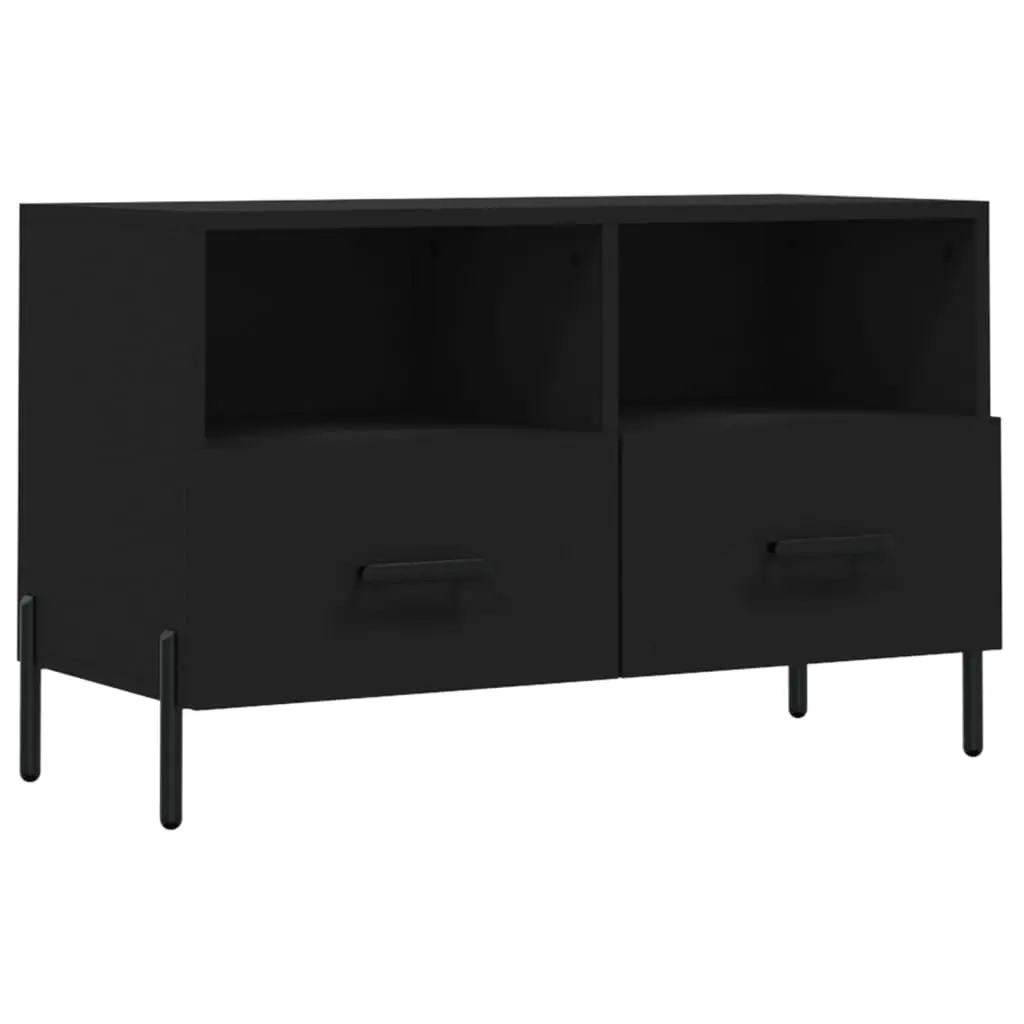 vidaXL TV-benk svart 80x36x50 cm konstruert tre