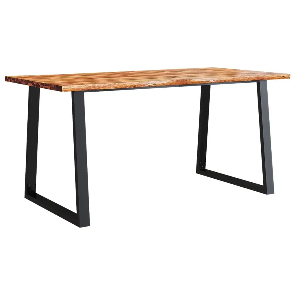 vidaXL Spisebord med naturlig kant 160x80x75 cm heltre akasie