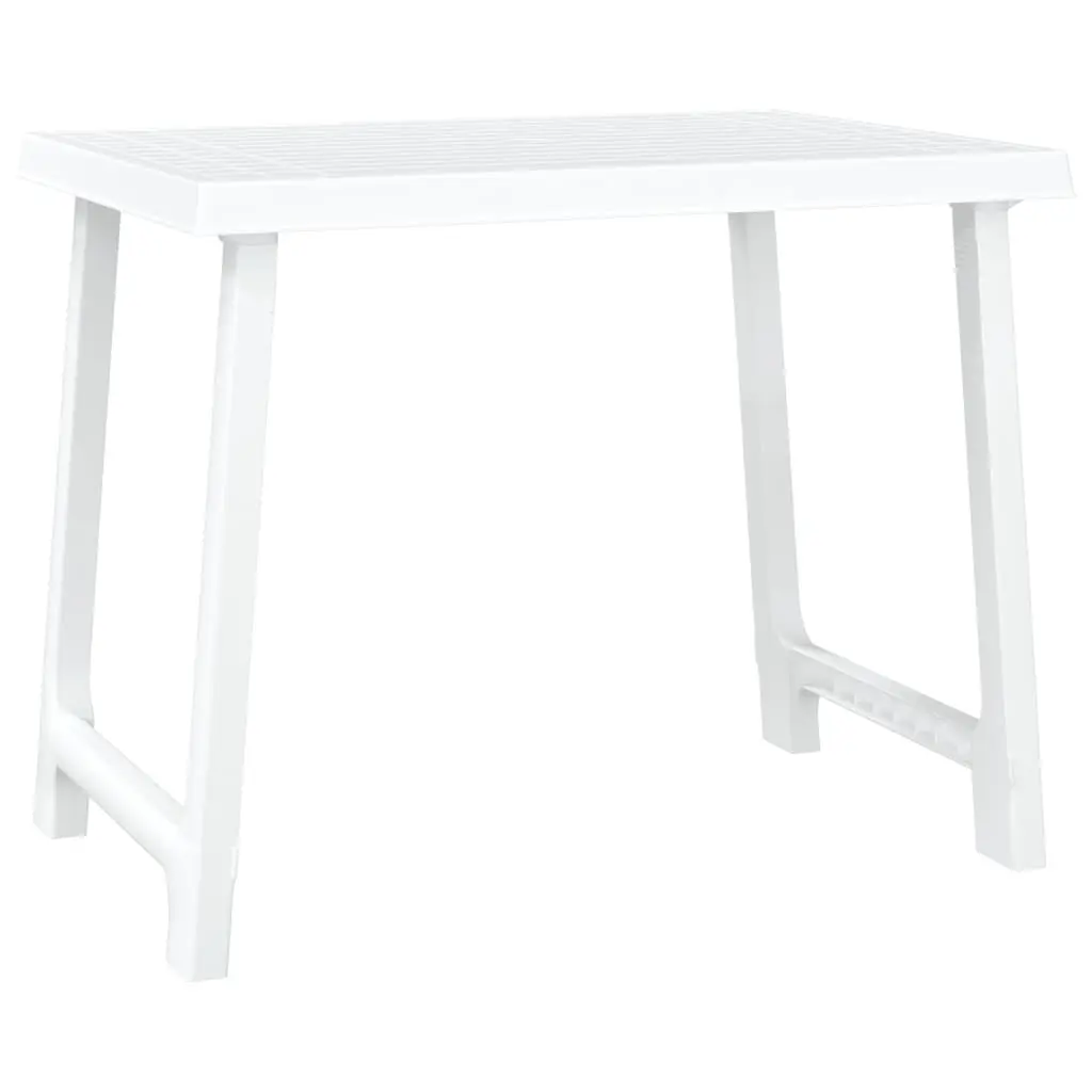 vidaXL Campingbord hvit 79x56x64 cm PP tre-utseende