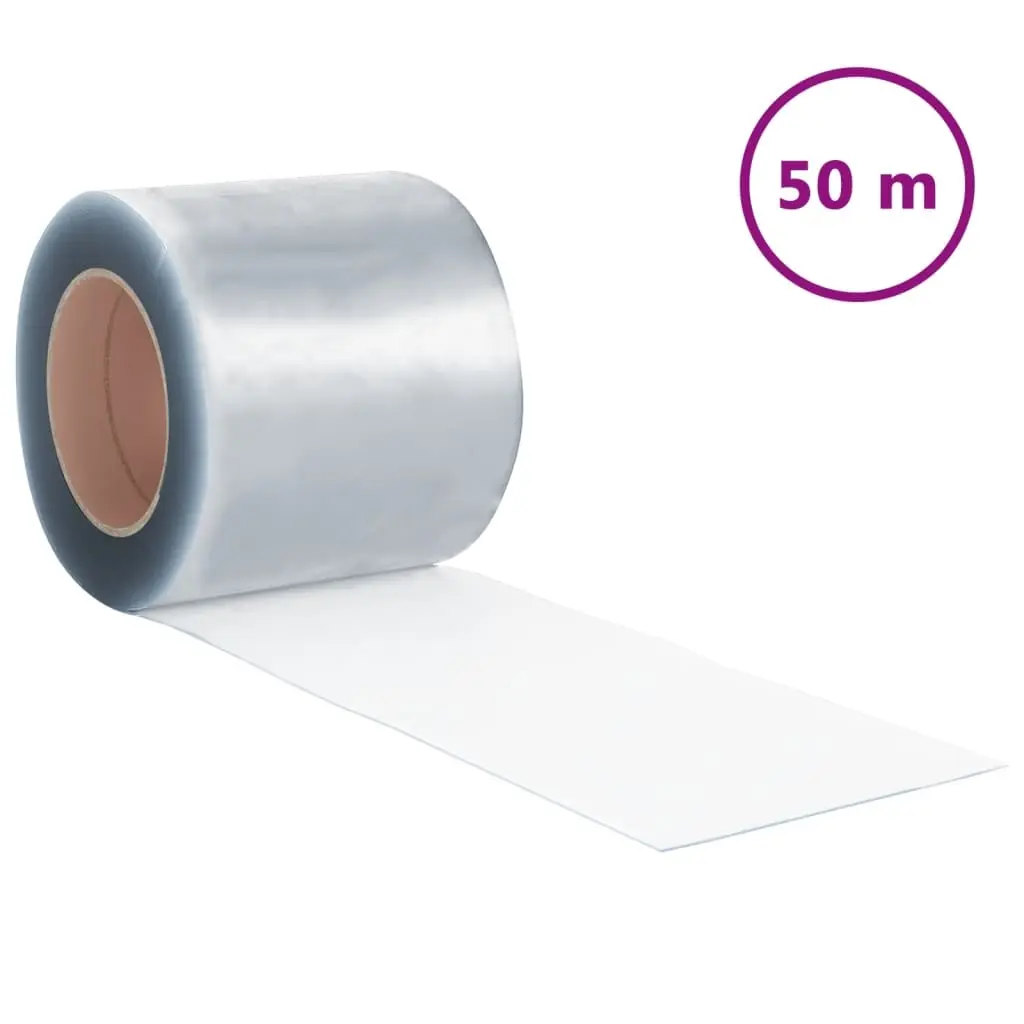 vidaXL Dørgardin gjennomsiktig 200 mm x 1,6 mm 50 m PVC