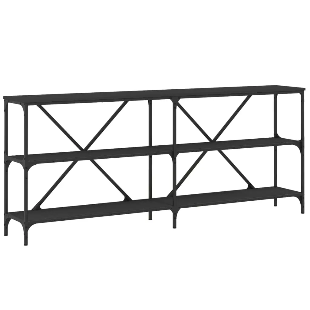 vidaXL Konsollbord svart 180x30x75 cm konstruert tre og jern