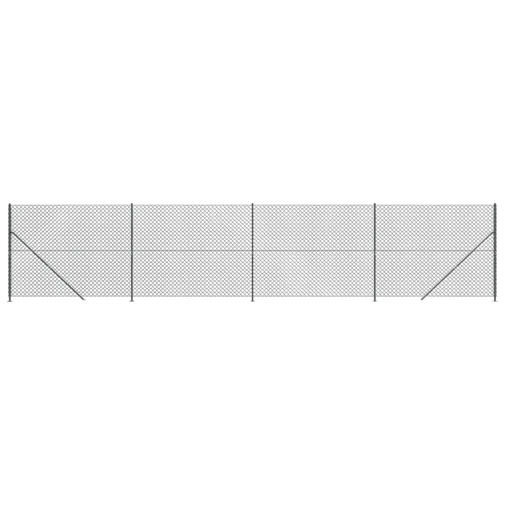 vidaXL Kjettinggjerde med flens antrasitt 1,6x10 m