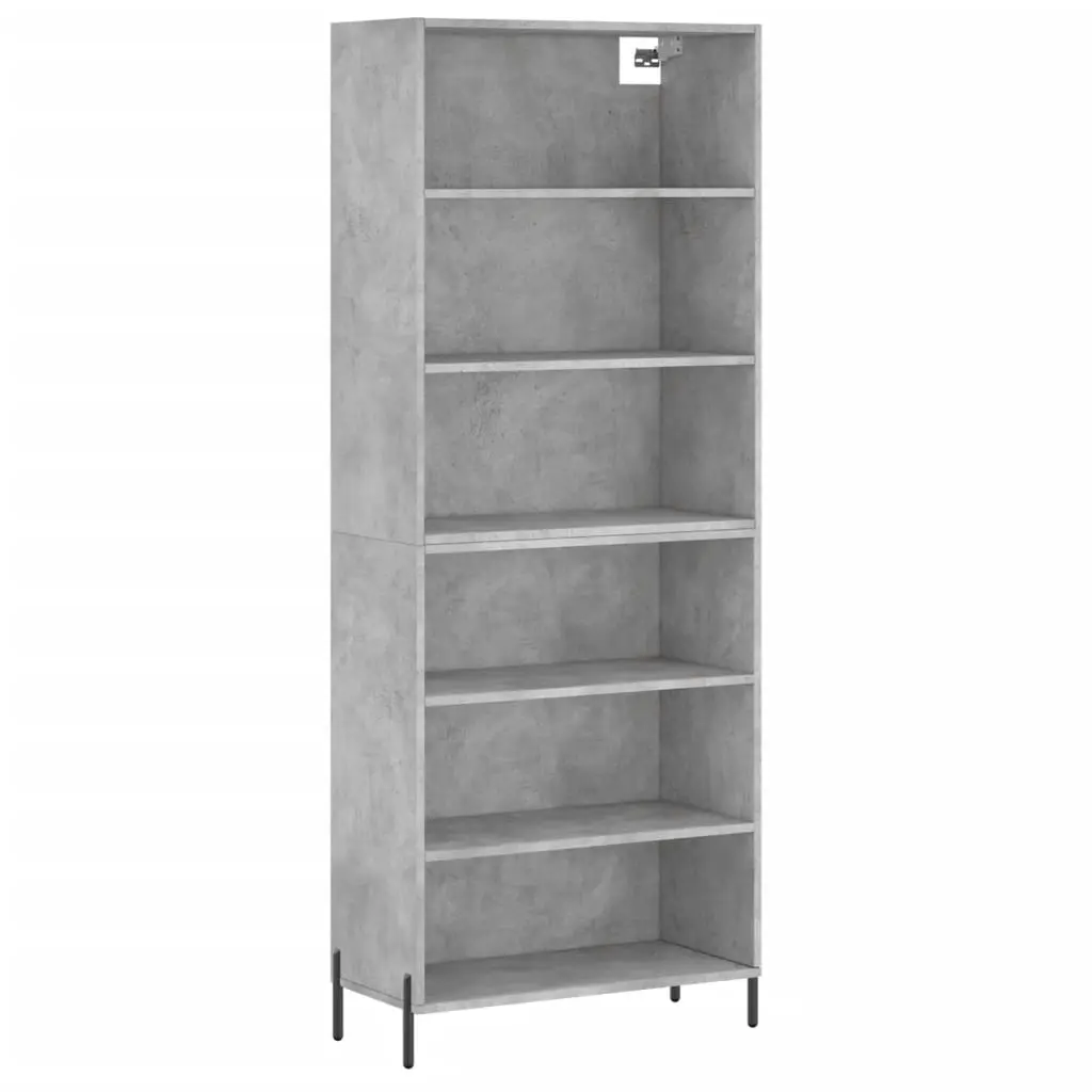vidaXL Highboard betonggrå 69,5x32,5x180 cm konstruert tre