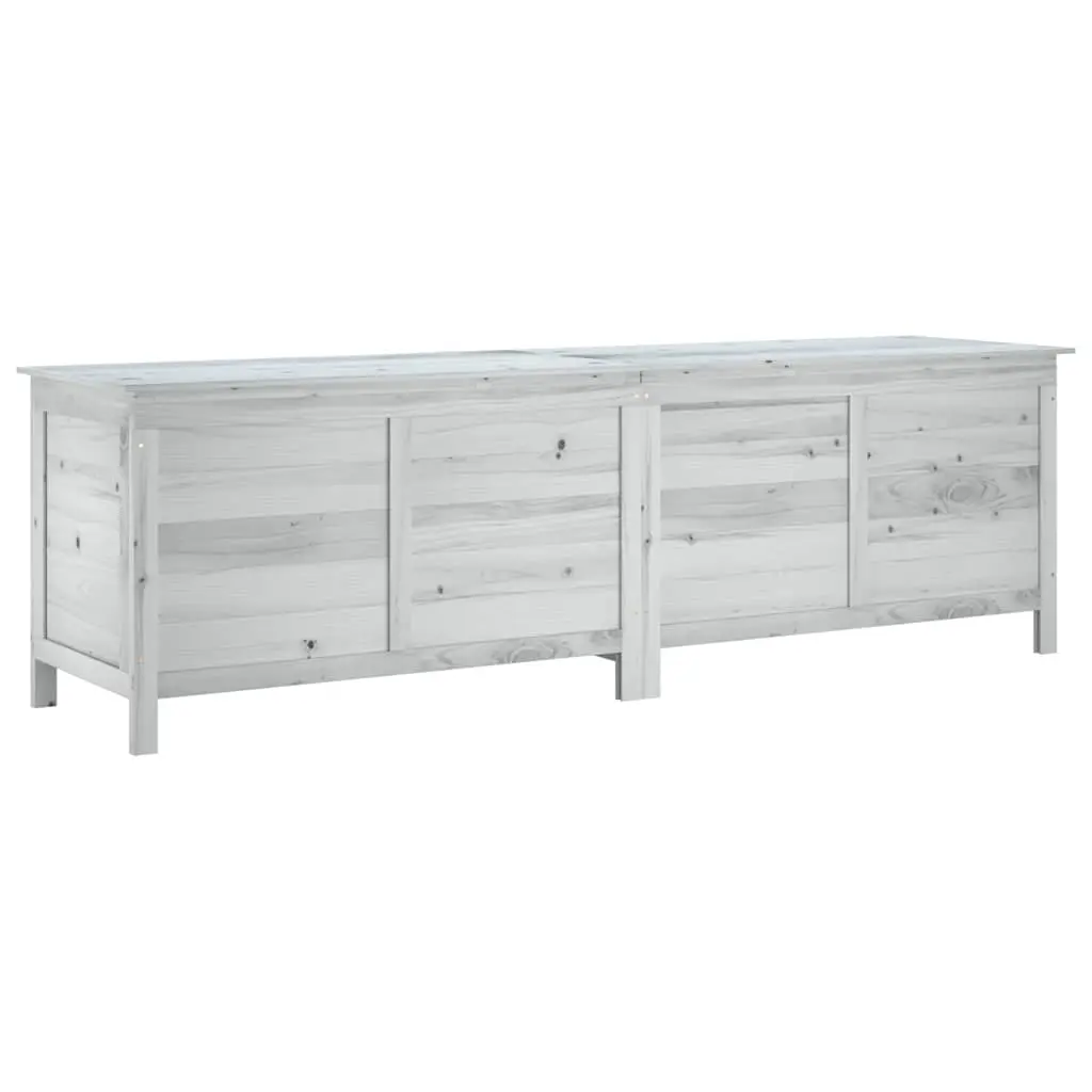 vidaXL Putekasse hvit 198,5x50x56,5 cm heltre gran