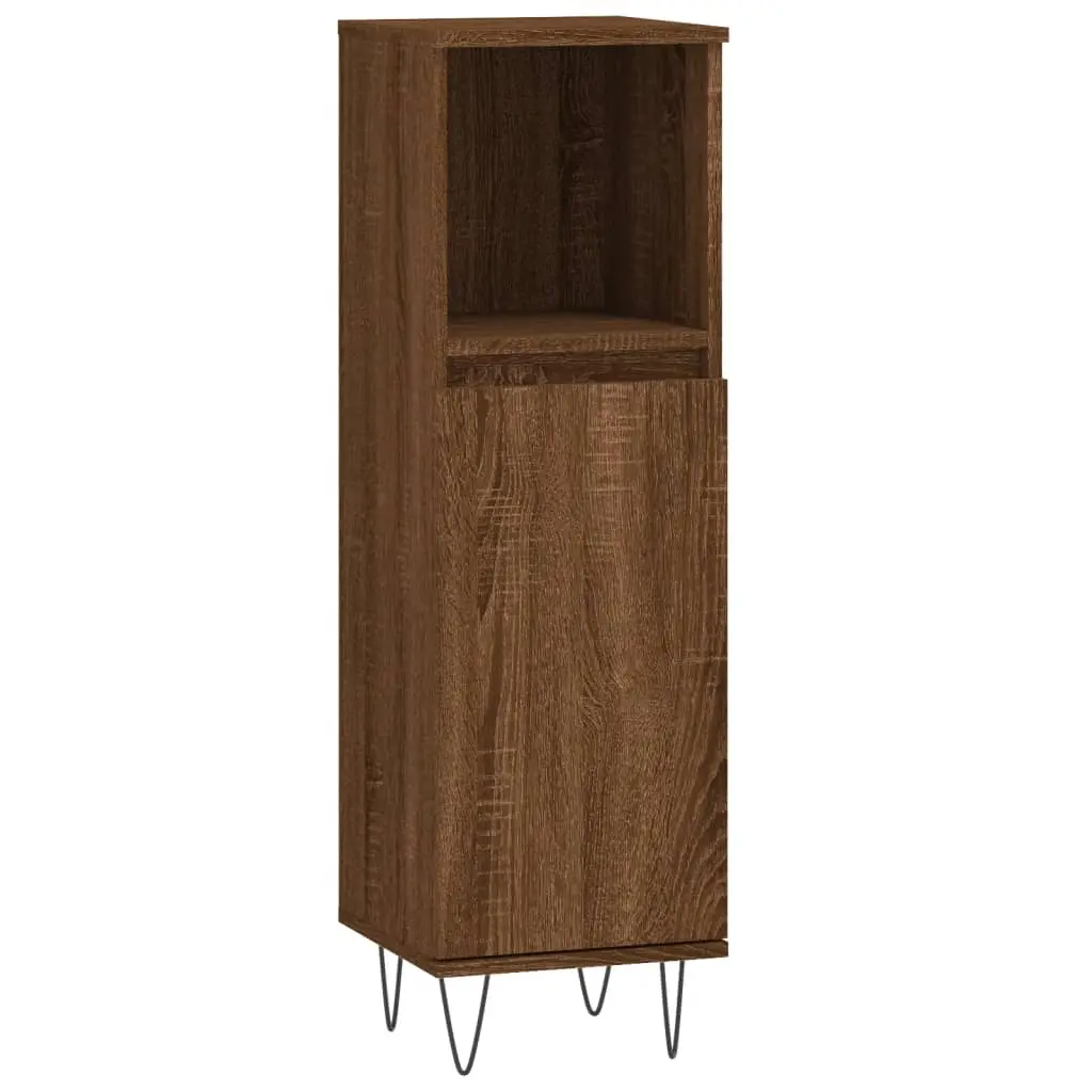 vidaXL Baderomsskap brun eik 30x30x100 cm konstruert tre