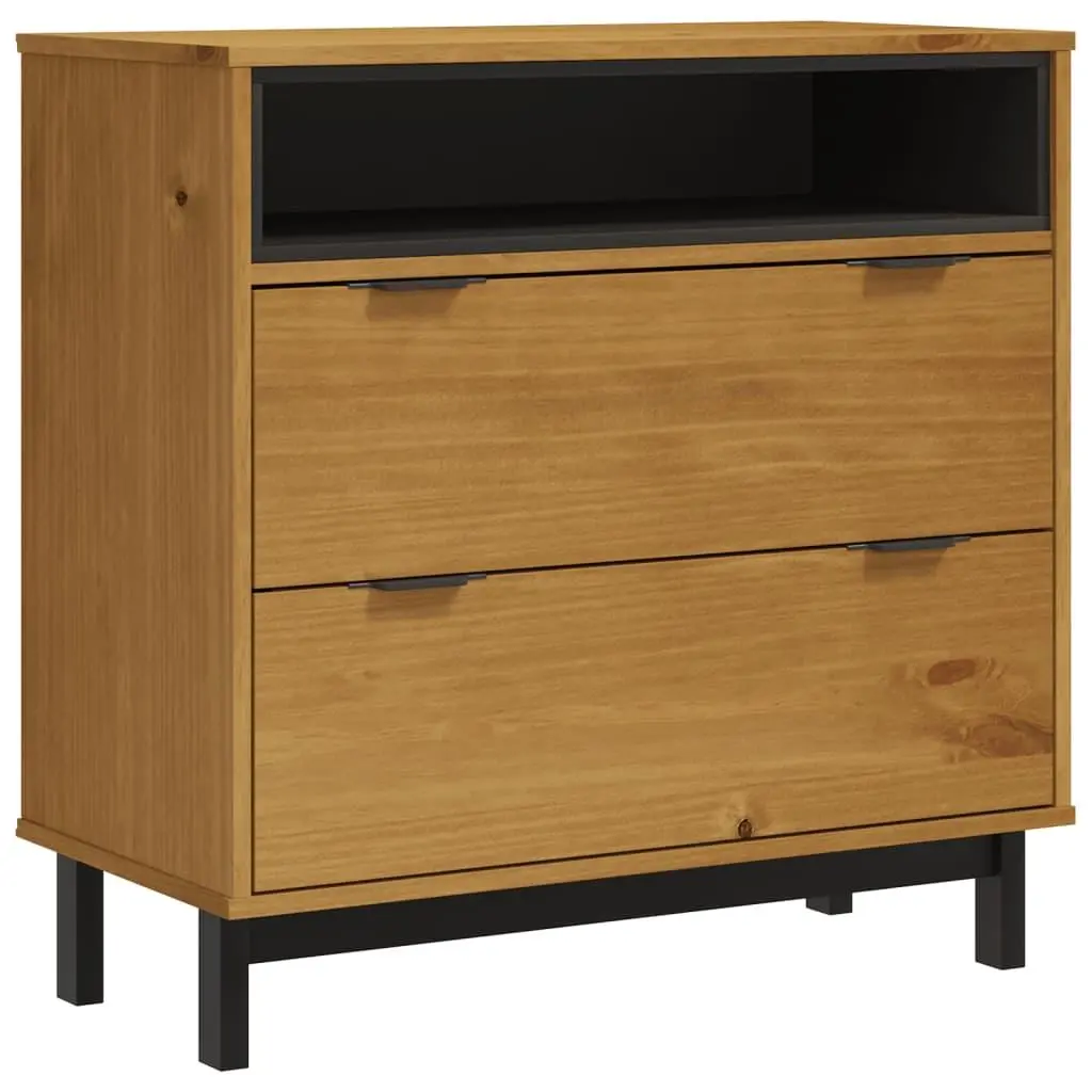vidaXL Kommode FLAM 80x40x80 cm heltre furu