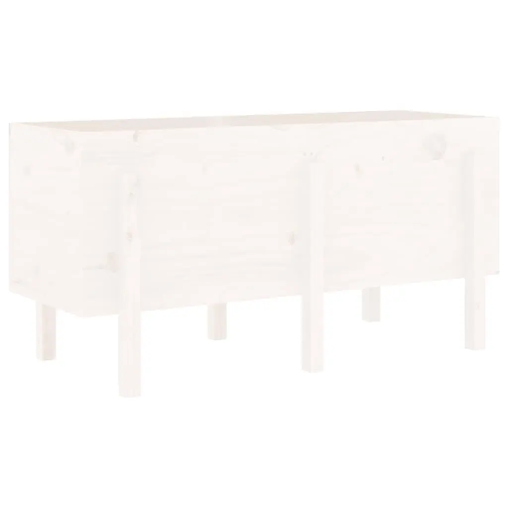 vidaXL Høybed for hage hvit 121x50x57 cm heltre furu