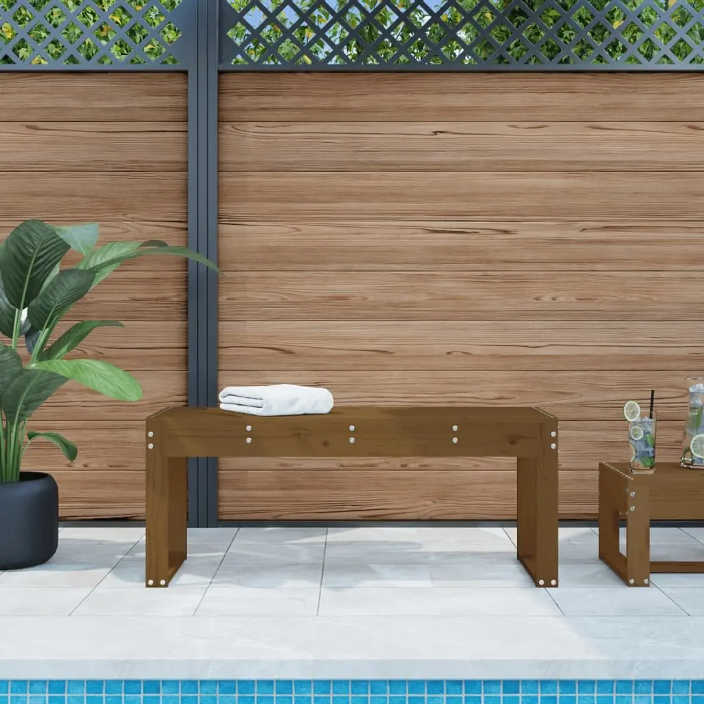 vidaXL Hagebenk honningbrun 110x38x45 cm heltre furu