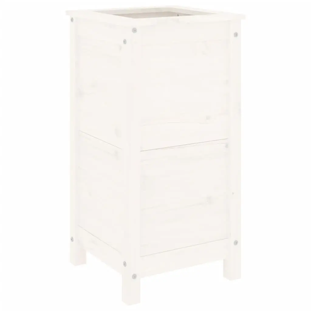 vidaXL Hageplantekasse hvit 40x40x78 cm heltre furu