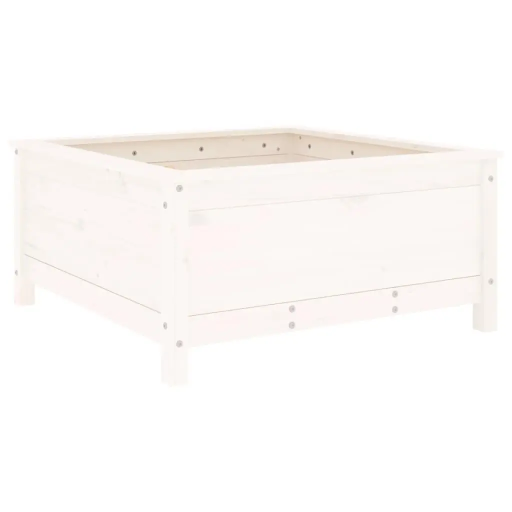 vidaXL Hageplantekasse hvit 82,5x82,5x39 cm heltre furu