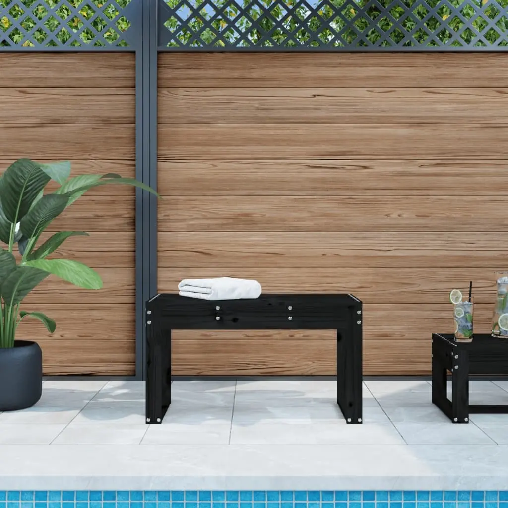 vidaXL Hagebenk svart 80x38x45 cm heltre furu