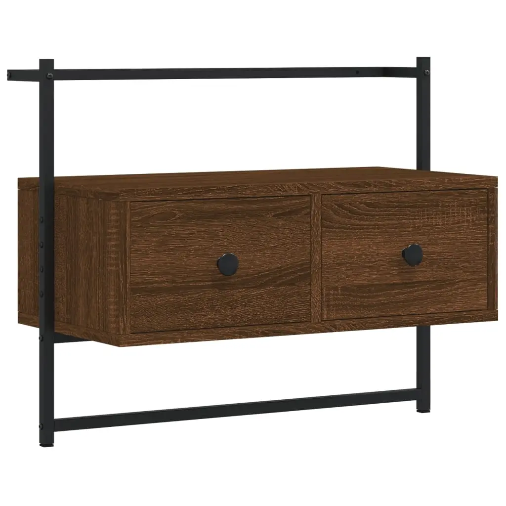 vidaXL TV-benk veggmontert brun eik 60,5x30x51 cm konstruert tre