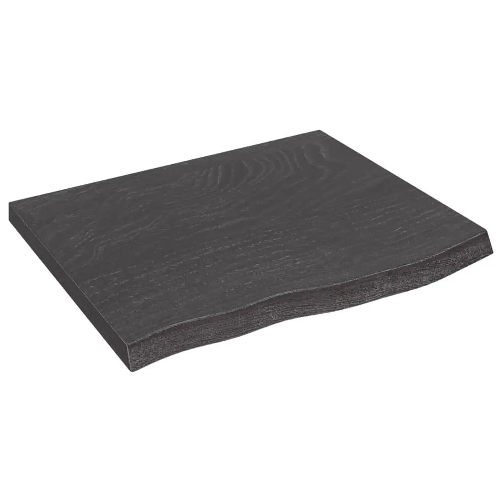 vidaXL Benkeplate til bad mørkebrun 60x50x(2-4) cm behandlet heltre
