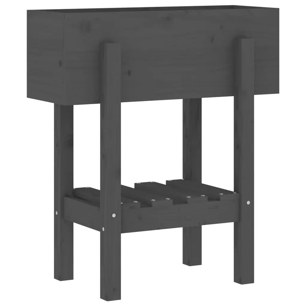 vidaXL Hageplantekasse grå 62x30x69 cm heltre furu