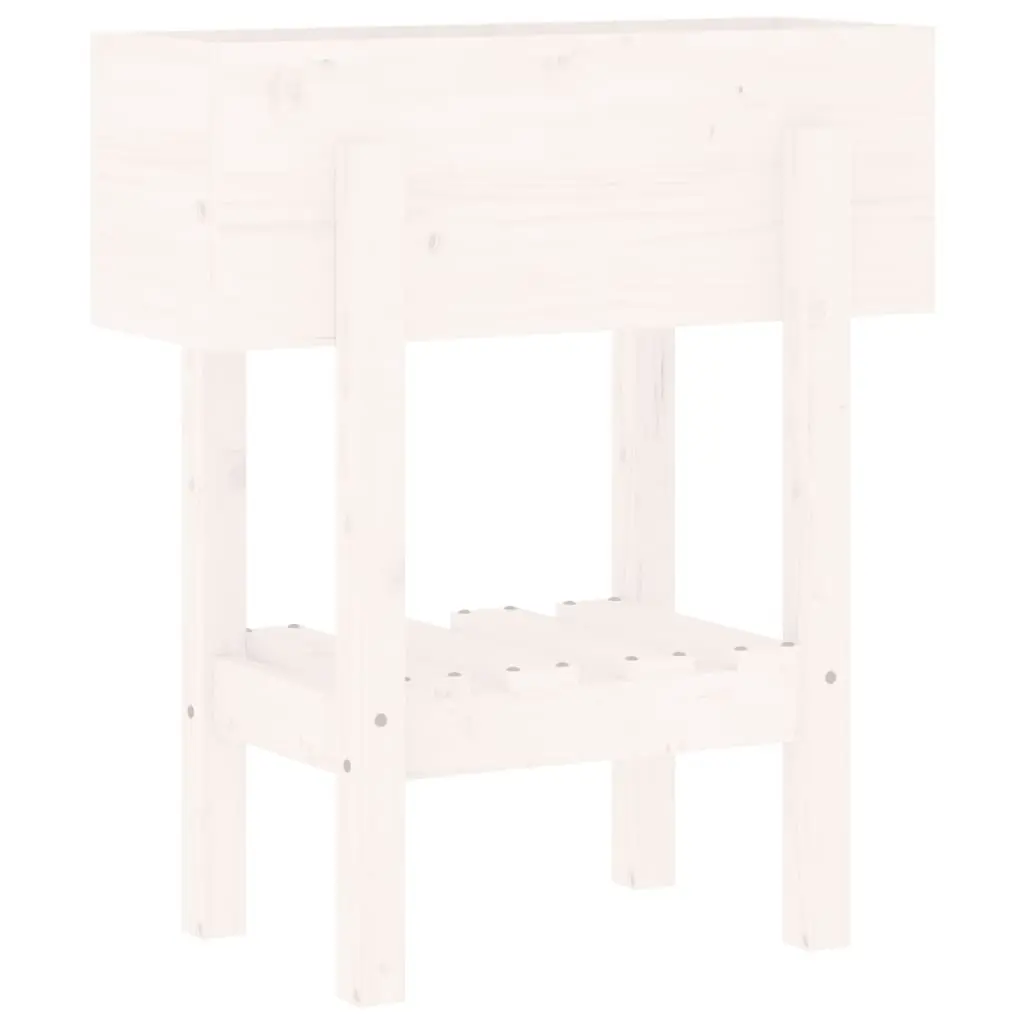 vidaXL Hageplantekasse hvit 62x30x69 cm heltre furu