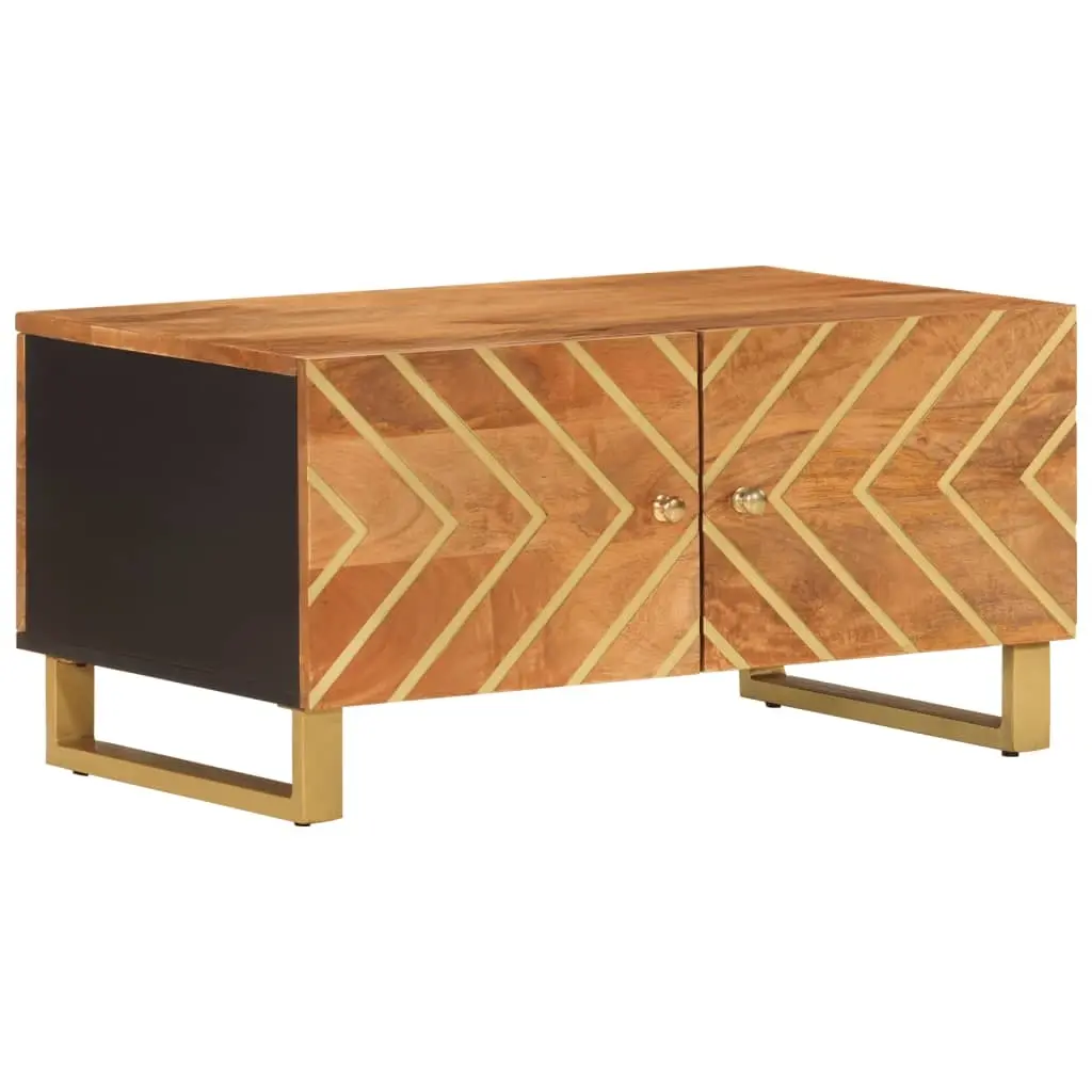 vidaXL Salongbord brun og svart 80x50x40 cm heltre furu