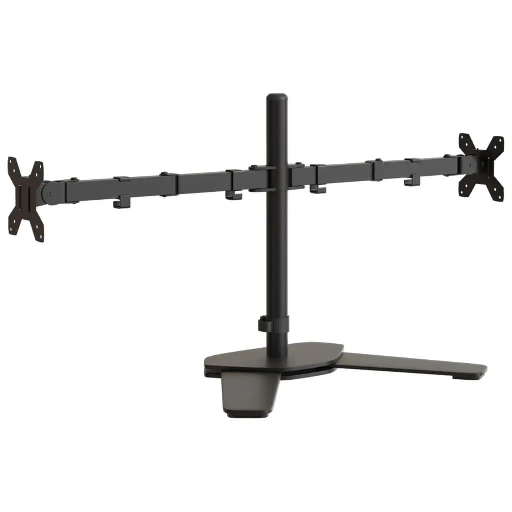 vidaXL Dobbelt skjermstativ svart stål VESA 75/100 mm