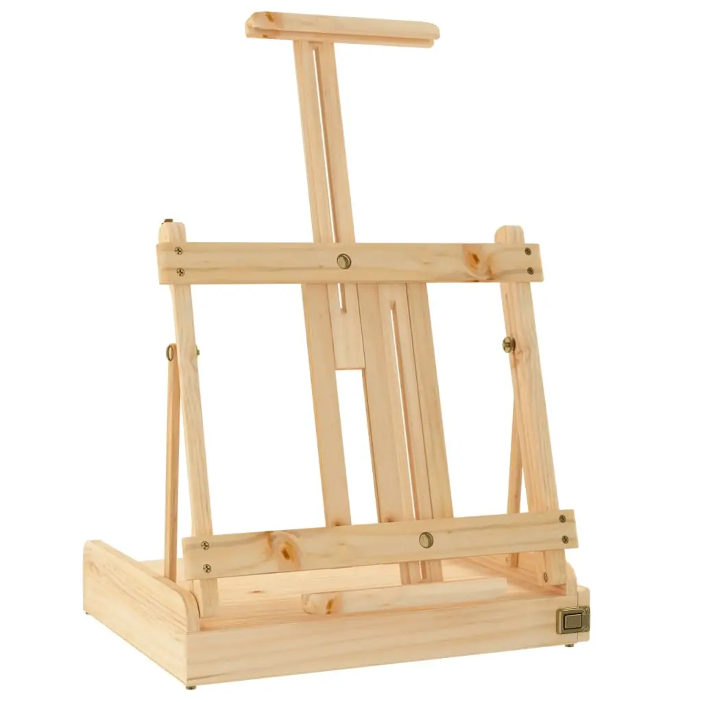 vidaXL Bordstaffeli med skuff 41,5x37x12 cm heltre furu