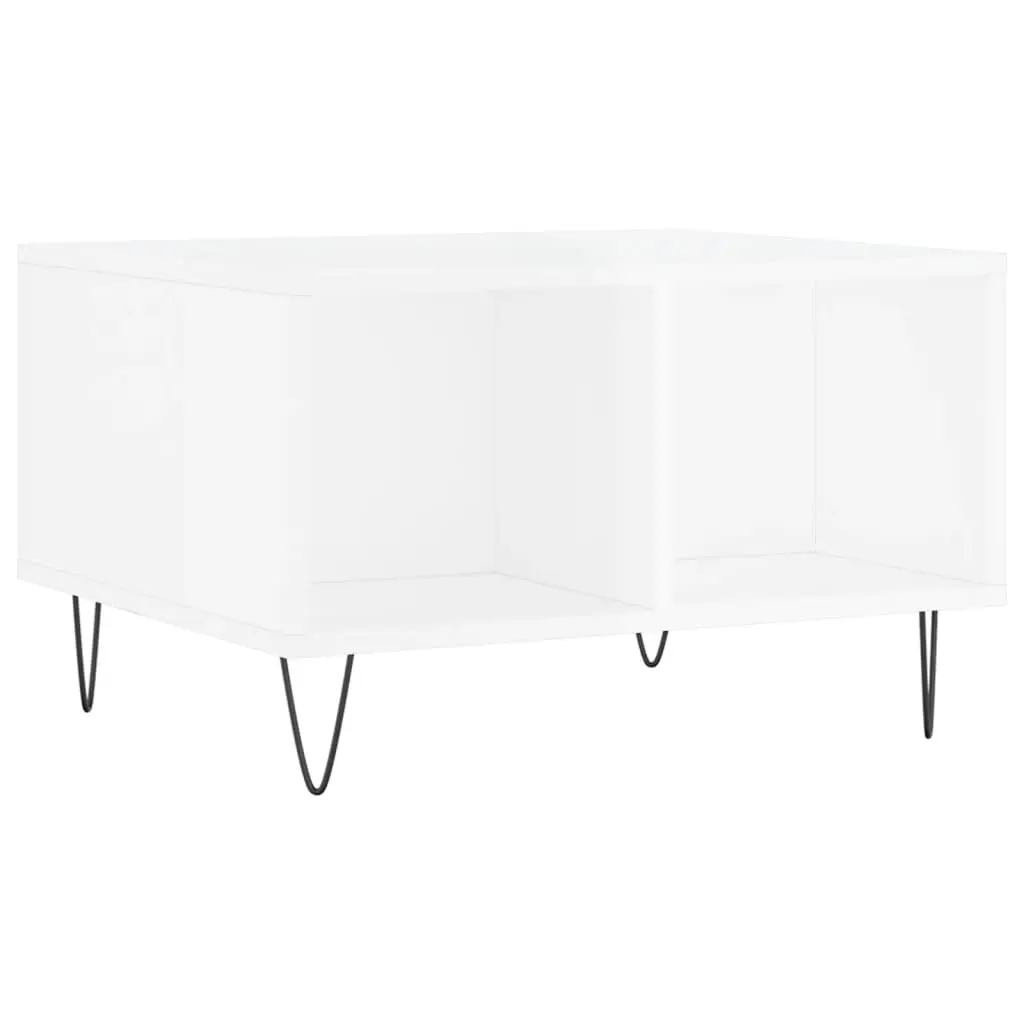 vidaXL Salongbord høyglans hvit 60x50x36,5 cm konstruert tre