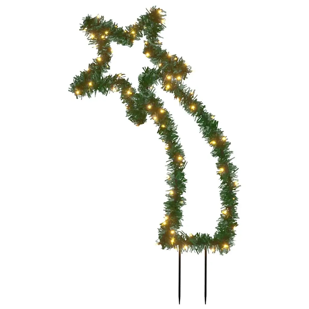 vidaXL Julelysdekorasjon med pigger meteor 80 LED 62 cm