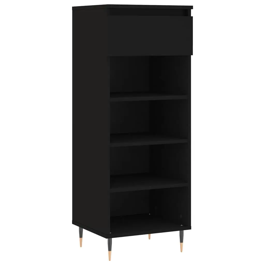 vidaXL Skoskap svart 40x36x105 cm konstruert tre