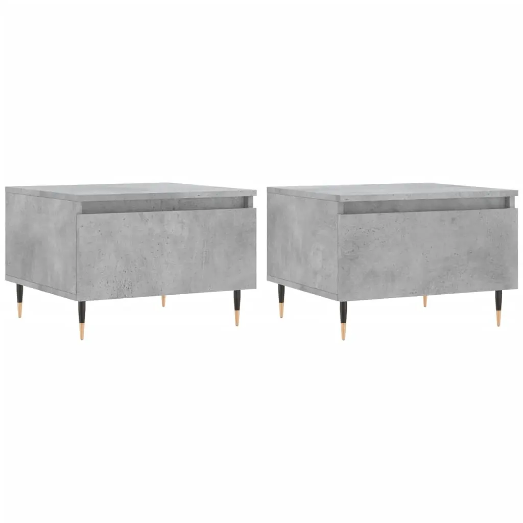 vidaXL Saongbord 2 stk betonggrå 50x46x35 cm konstruert tre
