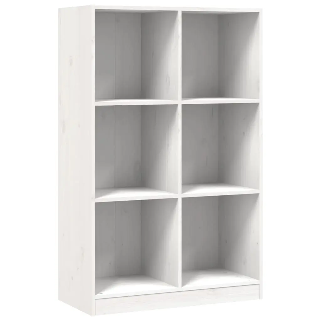 vidaXL Bokhylle hvit 70x33x110 cm heltre furu