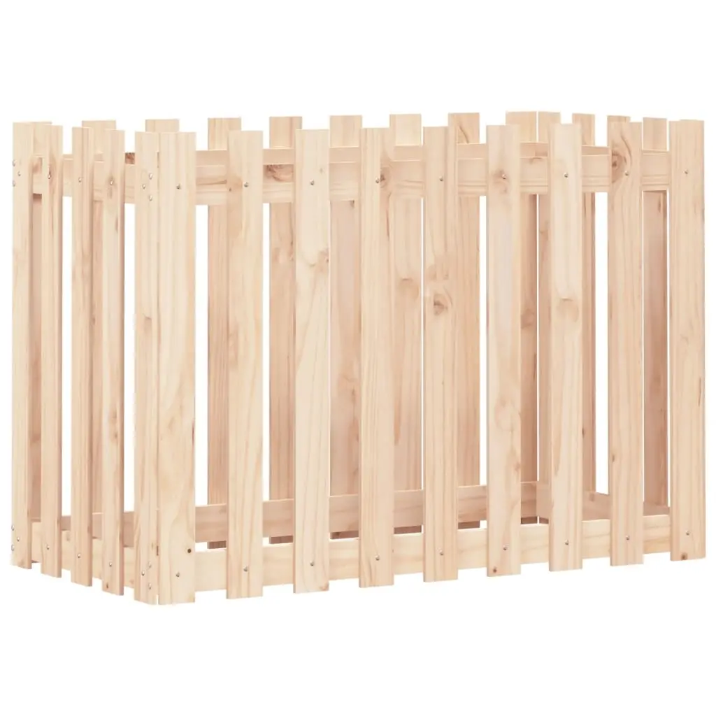 vidaXL Høybed med gjerdedesign 100x50x70 cm heltre furu