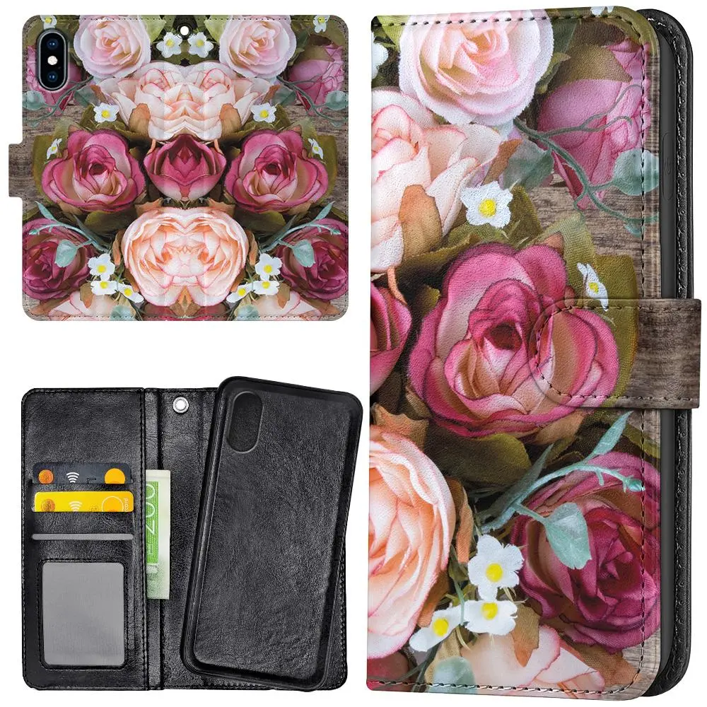 iPhone XR - Lommebok Deksel Blomster