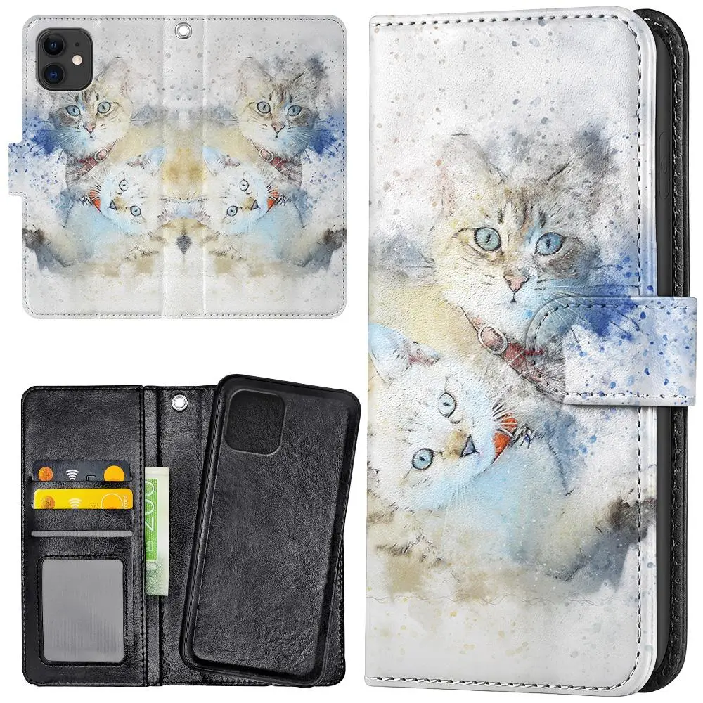 iPhone 12 Mini - Lommebok Deksel Katter