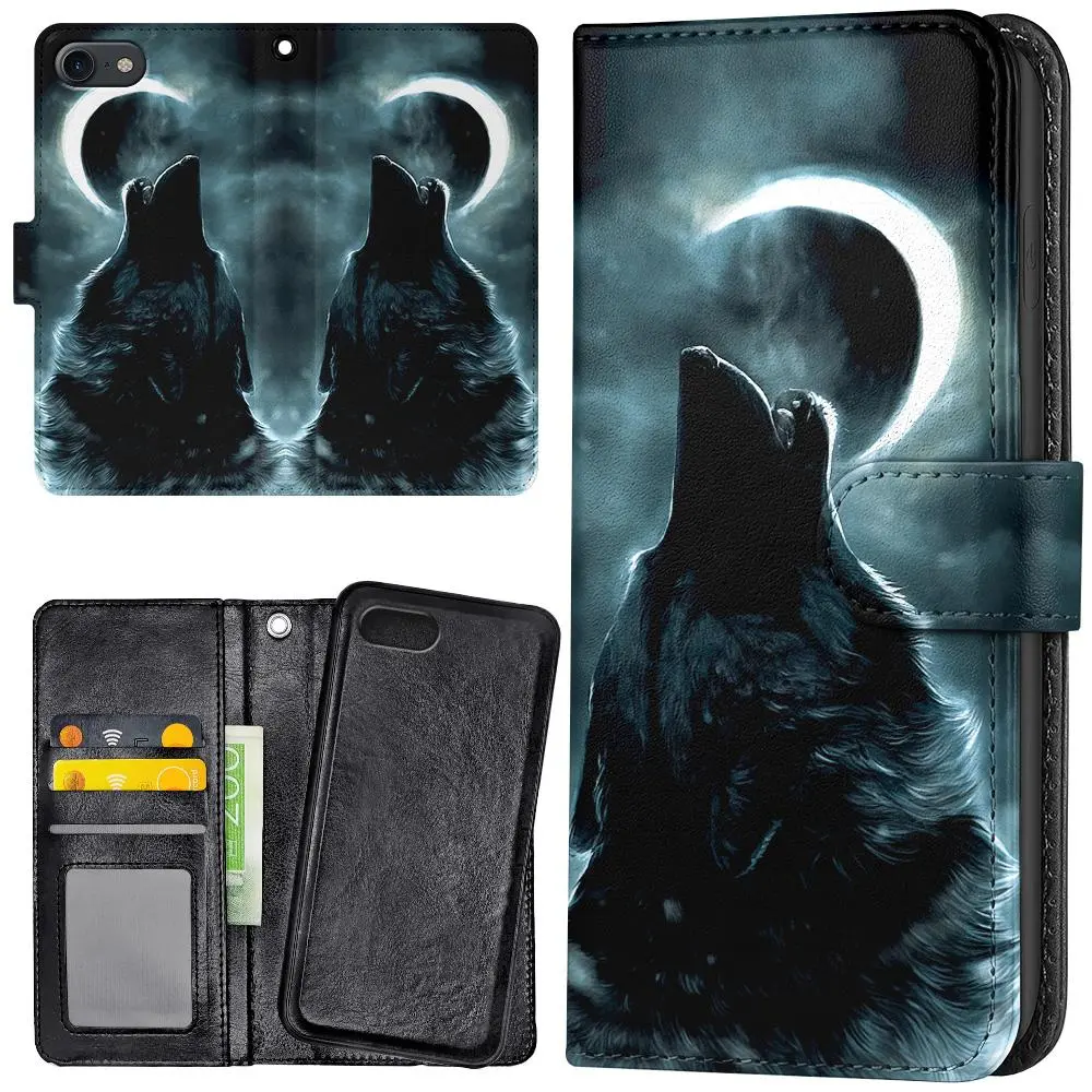 iPhone 7/8/SE - Lommebok Deksel Wolf