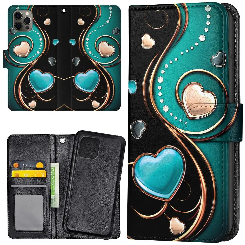 iPhone 11 Pro - Lommebok Deksel Hjerter