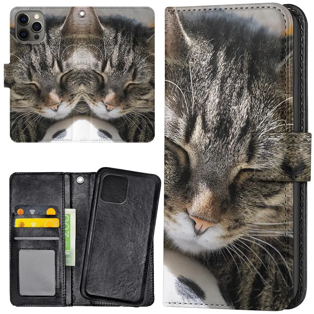 iPhone 14 Pro - Lommebok Deksel Sovende Katt